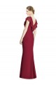 V-Back Trumpet Burgundy V-Neck Long Sleeveless Bridesmaid Dress Norwich