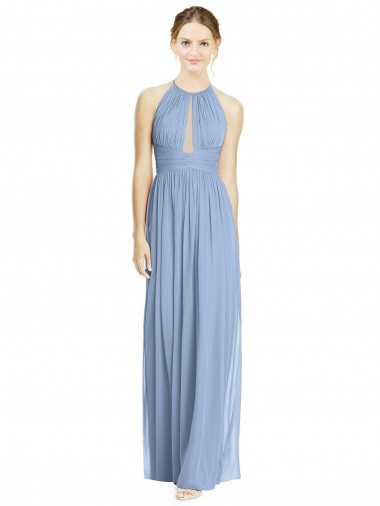 Chiffon Halter Neck Long Sleeveless Wedding Party Dress Norwich