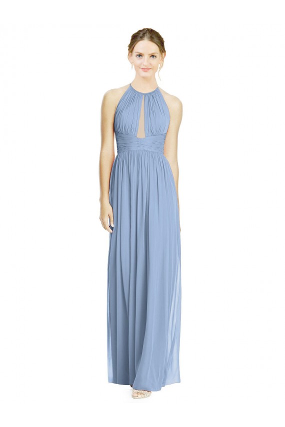 Chiffon Halter Neck Long Sleeveless Wedding Party Dress Norwich