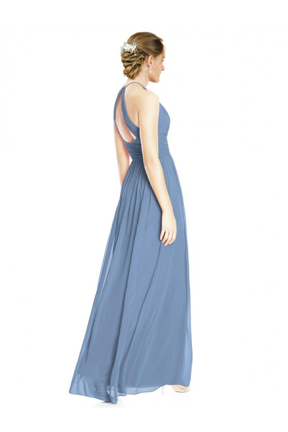 Chiffon Halter Neck Long Sleeveless Wedding Party Dress Norwich