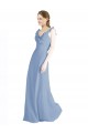 Open Back Chiffon V-Neck Long Floor Length Sleeveless Bridesmaid Dress Norwich