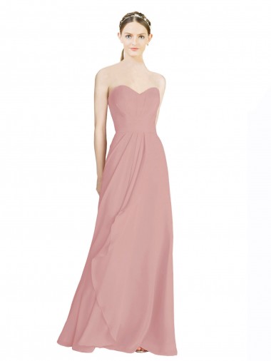 Low Back Soft Chiffon Sweetheart Long Sleeveless Bridesmaid Dress / Formal Dress Norwich