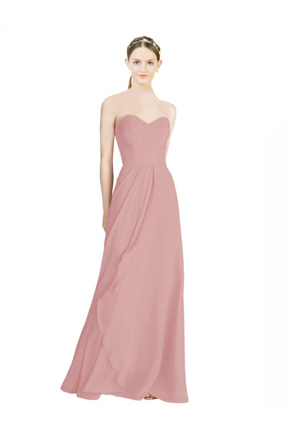 Low Back Soft Chiffon Sweetheart Long Sleeveless Bridesmaid Dress / Formal Dress Norwich