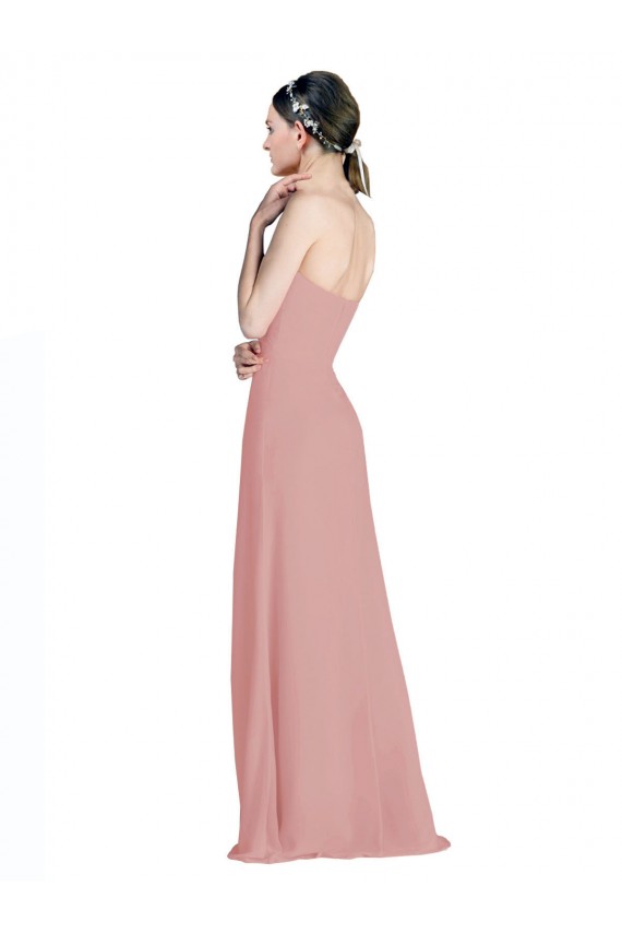 Low Back Soft Chiffon Sweetheart Long Sleeveless Bridesmaid Dress / Formal Dress Norwich