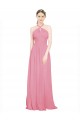Skin Pink Chiffon Halter Neck Long Sleeveless Bridesmaid Dress / Evening Dress Norwich