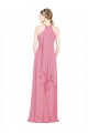 Skin Pink Chiffon Halter Neck Long Sleeveless Bridesmaid Dress / Evening Dress Norwich