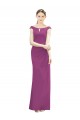 Wild Berry Soft Chiffon Boat Neck Long Sleeveless Bridesmaid Dress Norwich