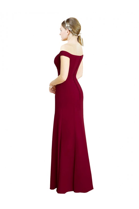 Soft Chiffon Off the Shoulder Long Sleeveless Black Tie Prom Dress / Bridesmaid Dress Norwich