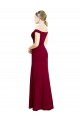 Soft Chiffon Off the Shoulder Long Sleeveless Black Tie Prom Dress / Bridesmaid Dress Norwich