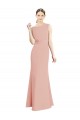 Bliss Pink Soft Chiffon Boat Neck Long Sleeveless Bridesmaid Dress Norwich