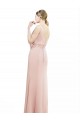 Bliss Pink Soft Chiffon Boat Neck Long Sleeveless Bridesmaid Dress Norwich