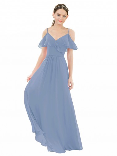 Lxue Chiffon V-Neck Long Cap Sleeves Bridesmaid Dress Norwich
