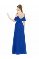 Soft Chiffon V-Neck Long Cold Shoulder High Low Bridesmaid Dress Norwich