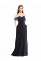 Soft Chiffon & Lace Off the Shoulder Long Cap Sleeves Formal Dress / Bridesmaid Dress Norwich