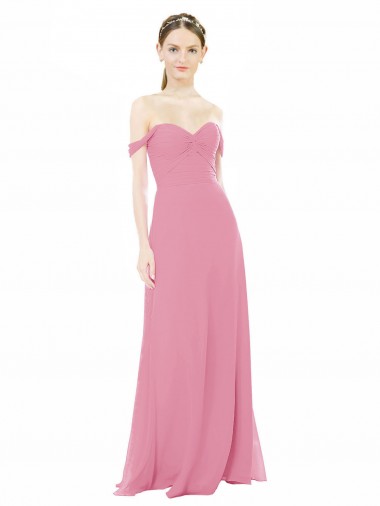Soft Chiffon Off the Shoulder Long Cap Sleeves Formal Dress / Bridesmaid Dress Norwich