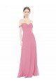 Soft Chiffon Off the Shoulder Long Cap Sleeves Formal Dress / Bridesmaid Dress Norwich