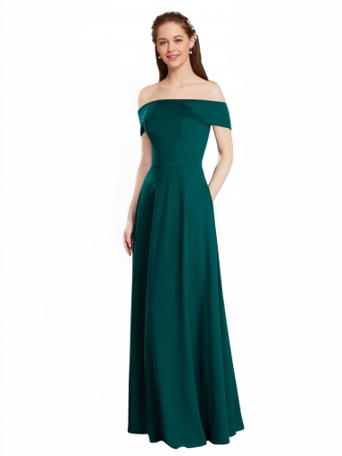 Hunter Soft Chiffon Off the Shoulder Long Cap Sleeves Bridesmaid Dress Norwich
