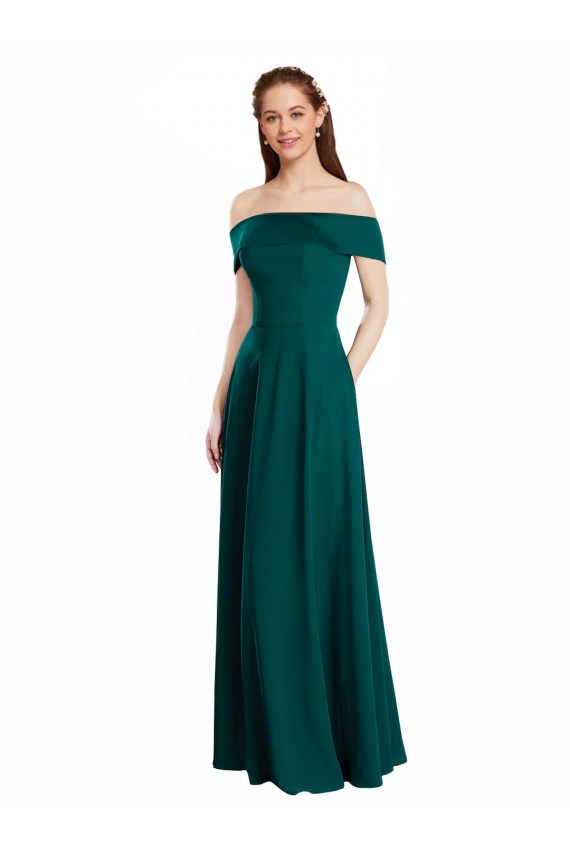 Hunter Soft Chiffon Off the Shoulder Long Cap Sleeves Bridesmaid Dress Norwich