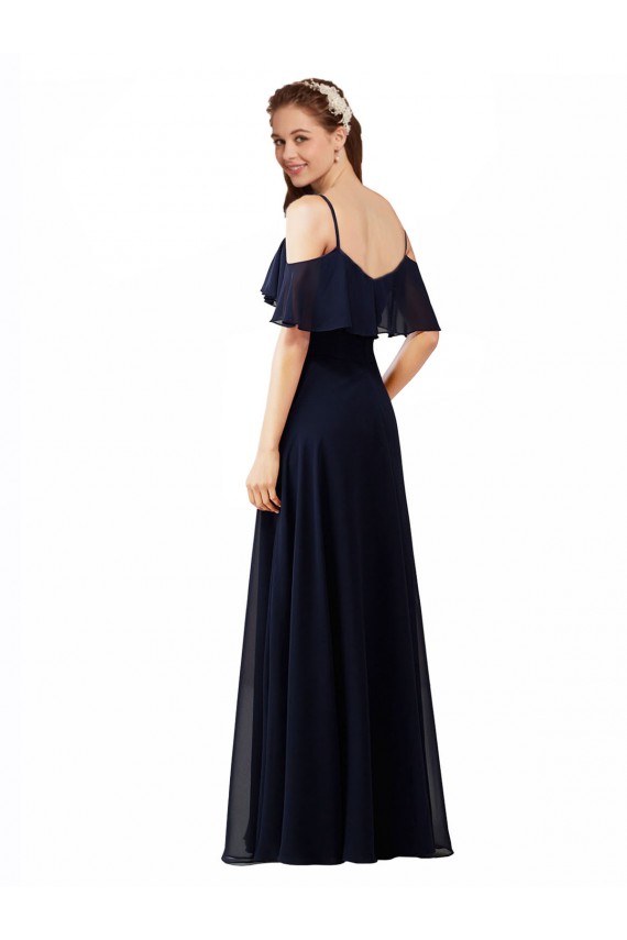 A-Line Soft Chiffon Off the Shoulder Long Sleeveless Bridesmaid Dress Norwich
