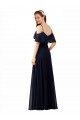 A-Line Soft Chiffon Off the Shoulder Long Sleeveless Bridesmaid Dress Norwich