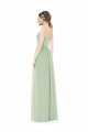 Low Back Sage Soft Chiffon Sweetheart Long Sleeveless Semi Formal Evening Dress / Bridesmaid Dress Norwich