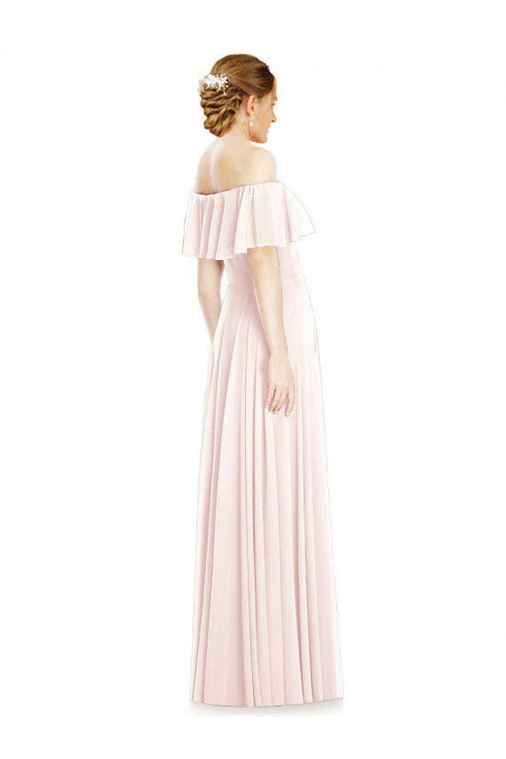 Soft Chiffon Off the Shoulder Long Sleeveless Formal Bridesmaid Dress Norwich