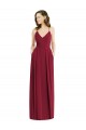 Open Back Burgundy Soft Chiffon Spaghetti Straps Long Sleeveless Semi Formal Evening Dress / Bridesmaid Dress Norwich