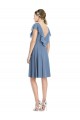 V-Back Soft Chiffon V-Neck Cocktail Length Cap Sleeves Bridesmaid Dress Norwich