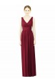 V-Back Burgundy Soft Chiffon V-Neck Long Sleeveless Bridesmaid Dress / Formal Dress Norwich