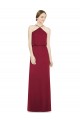 Open Back A-Line Soft Chiffon Halter Neck Long Sleeveless Bridesmaid Dress Norwich