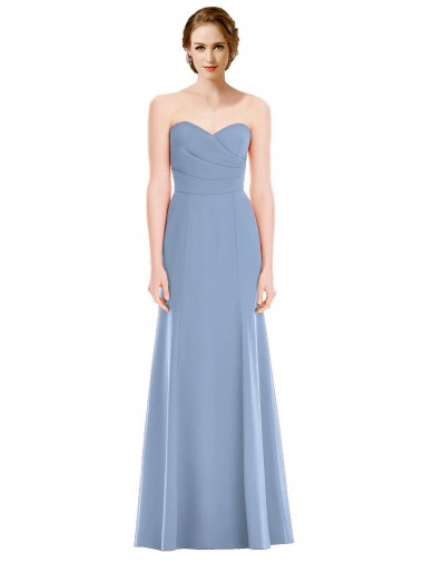 Mermaid Soft Chiffon Sweetheart Long Sleeveless Bridesmaid Dress Norwich