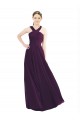 Grape Soft Chiffon Halter Neck Long Sleeveless Bridesmaid Dress Norwich