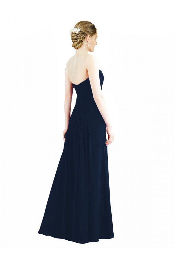 Smoke Green Soft Chiffon Sweetheart Long Sleeveless Bridesmaid Dress Norwich