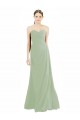 Smoke Green Soft Chiffon Sweetheart Long Sleeveless Bridesmaid Dress Norwich