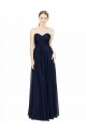 Low Back Dark Navy Chiffon Sweetheart Long Sleeveless Bridesmaid Dress / Evening Dress Norwich