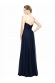 Low Back Dark Navy Chiffon Sweetheart Long Sleeveless Bridesmaid Dress / Evening Dress Norwich