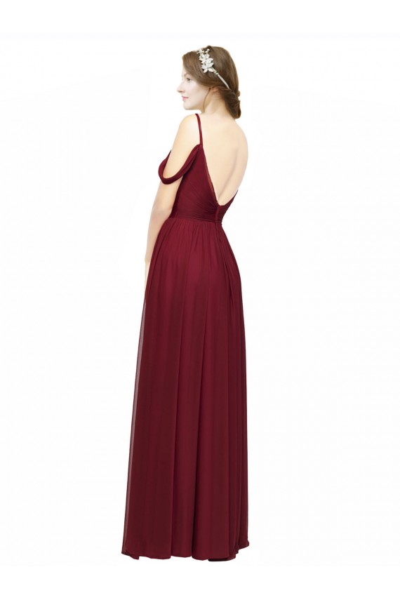 Low Back Chiffon Off the Shoulder Long Sleeveless Bridesmaid Dress / Evening Dress Norwich