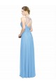 Keyhole Back Chiffon Spaghetti Straps Long Sleeveless Bridesmaid Dress / Evening Dress Norwich