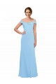 Periwinkle Soft Chiffon Off the Shoulder Long Sleeveless Bridesmaid Dress Norwich