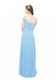 Periwinkle Soft Chiffon Off the Shoulder Long Sleeveless Bridesmaid Dress Norwich