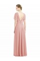 V-Back Soft Chiffon V-Neck Short Sleeves Long Bridesmaid Dress / Formal Dress Norwich