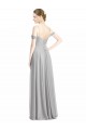 Low Back Silver Lxue Chiffon Off the Shoulder Long Sleeveless Bridesmaid Dress Norwich