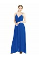 V-Back Royal Blue Luxe Chiffon Spaghetti Straps Long Sleeveless Bridesmaid Dress Norwich