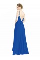 V-Back Royal Blue Luxe Chiffon Spaghetti Straps Long Sleeveless Bridesmaid Dress Norwich