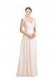 V-Back Soft Chiffon & Lace Sweetheart Long Sleeveless Bridesmaid Dress Norwich