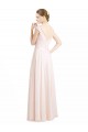 V-Back Soft Chiffon & Lace Sweetheart Long Sleeveless Bridesmaid Dress Norwich