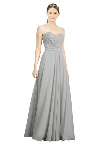 Low Back Soft Chiffon Sweetheart Long Sleeveless Bridesmaid Dresses Norwich