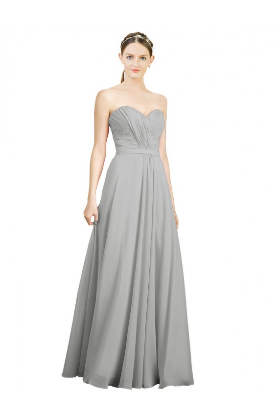 Low Back Soft Chiffon Sweetheart Long Sleeveless Bridesmaid Dresses Norwich