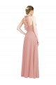 Keyhole Back Bliss Pink Chiffon Sweetheart Long Sleeveless Bridesmaid Dress / Evening Dress Norwich