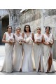 Low Back Soft Chiffon V-Neck Long Sleeveless Bridesmaid Dress Norwich